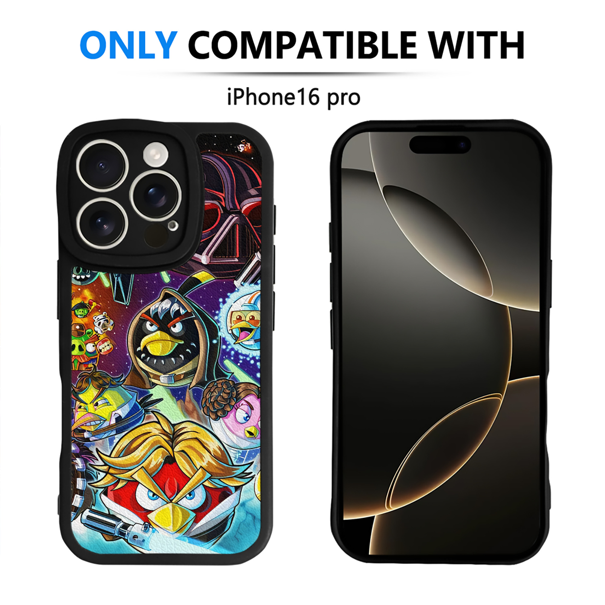 （画像用） Angry Birds アングリーバード 【iPhone 16シリーズ対応】シリコンスマホケース（レザー調） 材質：シリコン